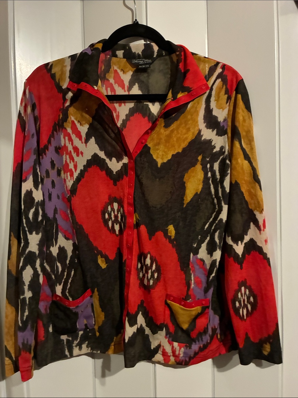 Women’s Multi-Color Printed Button-Front Top
